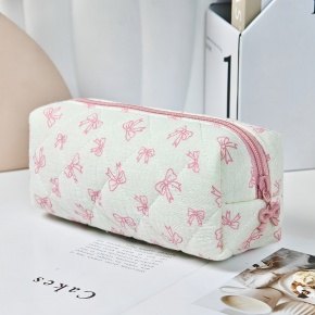 Набір жіночих лляних косметичок Soft Moments рожевий бант 3 шт - изображение 6 - интернет-магазин tricolor.com.ua
