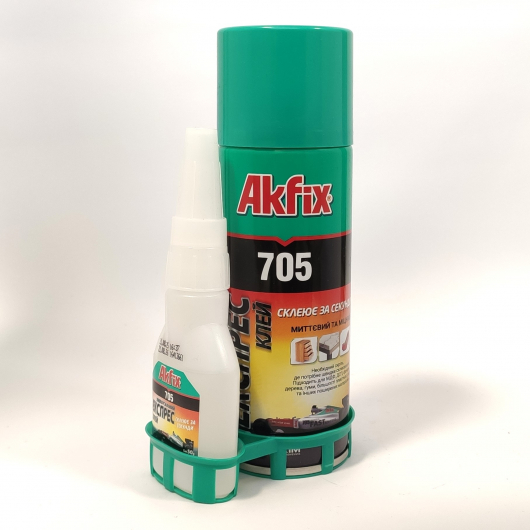 Універсальний двокомпонентний експрес клей з активатором Akfix 705 (200+50 мл) - изображение 2 - интернет-магазин tricolor.com.ua