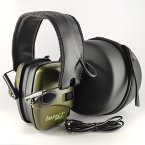 Професійні тактичні навушники Howard Leight Impact Sport Olive, з активним шумоподавленням + кейс для зберігання - интернет-магазин tricolor.com.ua