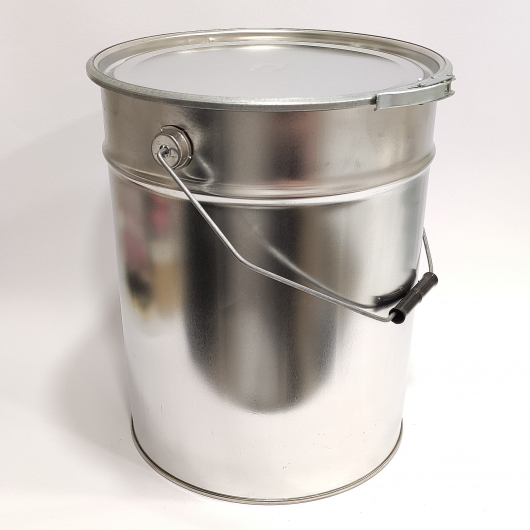 Герметичне металеве відро Tricolor 20 л з кришкою під обруч для лакофарбових матеріалів та ПММ, 20 шт. - интернет-магазин tricolor.com.ua
