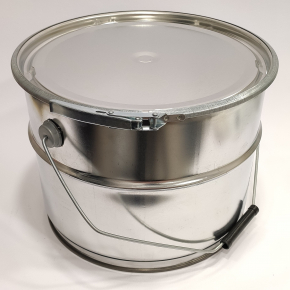 Герметичне металеве відро Tricolor 10 л з кришкою під обруч для лакофарбових матеріалів та ПММ, 10 шт. - интернет-магазин tricolor.com.ua