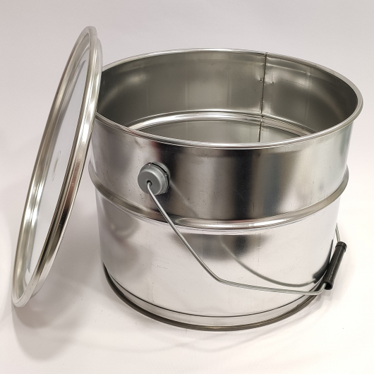 Герметичне металеве відро Tricolor 10 л з кришкою під обруч для лакофарбових матеріалів та ПММ, 10 шт. - изображение 5 - интернет-магазин tricolor.com.ua