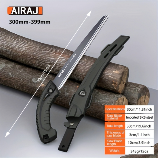 Ручна пила AIRAJ в японському стилі - гостра сталева пила по дереву та ПВХ, лезо 300 мм. - интернет-магазин tricolor.com.ua