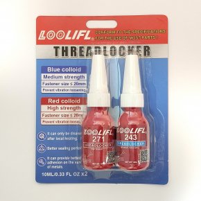 Набір анаеробних фіксаторів різьблення Loolifl (блістер) 243 середньої + 271 високої міцності (2*10 мл) 1 шт. - интернет-магазин tricolor.com.ua