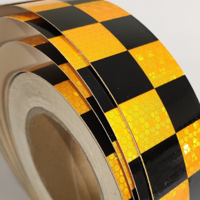 Стрічка світловідбивна Tricolor Квадрати жовто-чорна для маркування транспорту (причепів) 50 мм/1 м. - изображение 4 - интернет-магазин tricolor.com.ua