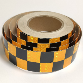 Стрічка світловідбивна Tricolor Квадрати жовто-чорна для маркування транспорту (причепів) 50 мм/5 м. - изображение 2 - интернет-магазин tricolor.com.ua