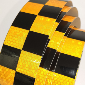 Стрічка світловідбивна Tricolor Квадрати жовто-чорна для маркування транспорту (причепів) 50 мм/10 м. - изображение 7 - интернет-магазин tricolor.com.ua