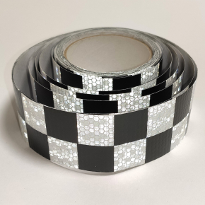 Стрічка світловідбивна Tricolor Квадрати чорна-біла для маркування транспорту (причепів) 50 мм/1 м. - изображение 4 - интернет-магазин tricolor.com.ua