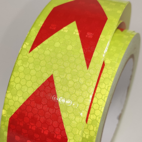 Стрічка світловідбивна Tricolor Стрілка лимонно-червона для маркування транспорту (причепів) 50 мм/1 м. - изображение 5 - интернет-магазин tricolor.com.ua