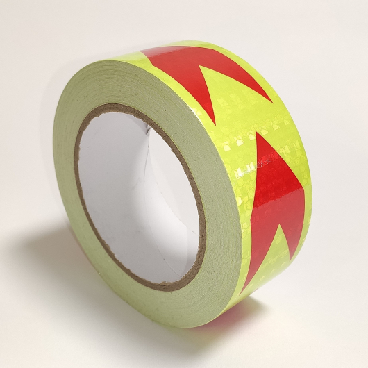Стрічка світловідбивна Tricolor Стрілка лимонно-червона для маркування транспорту (причепів) 50 мм/5 м. - изображение 7 - интернет-магазин tricolor.com.ua