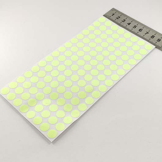 Набір люмінесцентних наклейок Tricolor Крапка діаметр 10 мм * 128 шт. (1 лист 185*95 мм) - изображение 6 - интернет-магазин tricolor.com.ua