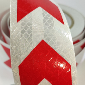 Стрічка світловідбивна Tricolor Стрілка біло-червона для маркування транспорту (причепів) 50 мм/5 м. - изображение 5 - интернет-магазин tricolor.com.ua