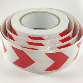 Стрічка світловідбивна Tricolor Стрілка біло-червона для маркування транспорту (причепів) 50 мм/10 м. - изображение 2 - интернет-магазин tricolor.com.ua