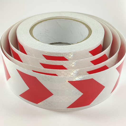 Стрічка світловідбивна Tricolor Стрілка біло-червона для маркування транспорту (причепів) 50 мм/10 м. - изображение 2 - интернет-магазин tricolor.com.ua