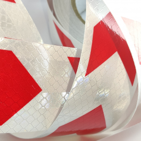 Стрічка світловідбивна Tricolor Стрілка біло-червона для маркування транспорту (причепів) 50 мм/10 м. - изображение 6 - интернет-магазин tricolor.com.ua