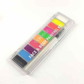 Набір флуоресцентних фарб для бодіарту Veronni (10 кольорів) з пензликом, 1 шт. - изображение 9 - интернет-магазин tricolor.com.ua