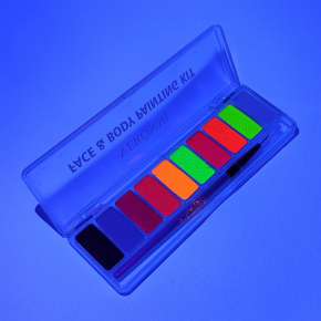 Набір флуоресцентних фарб для бодіарту Veronni (10 кольорів) з пензликом, 1 шт. - изображение 8 - интернет-магазин tricolor.com.ua