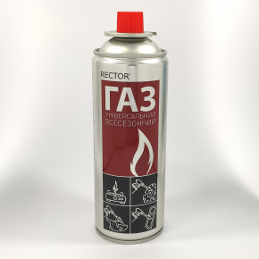 Газ в баллоне Rector 220 г — универсальный, всесезонный, для горелок, кемпинга и портативных газовых устройств (1 шт.) - интернет-магазин tricolor.com.ua