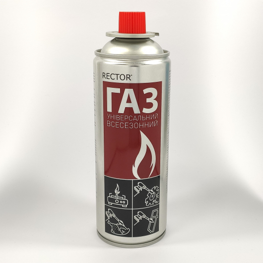 Газ в баллоне Rector 220 г — универсальный, всесезонный, для горелок, кемпинга и портативных газовых устройств (48 шт.) - интернет-магазин tricolor.com.ua