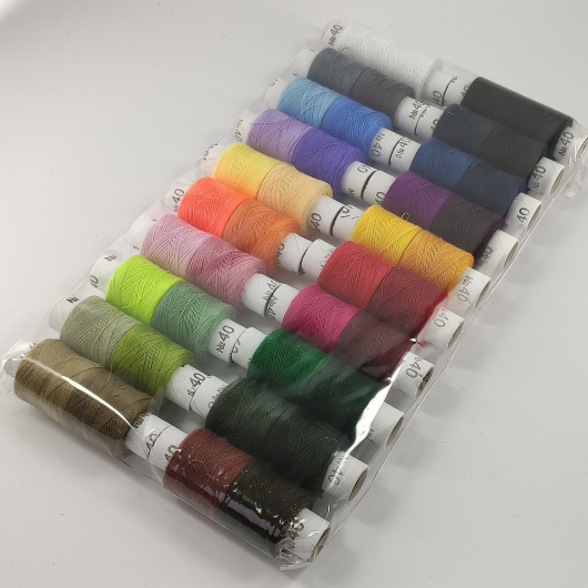 Набір набір універсальних швейних ниток Tricolor 40/2 D 36 кольорів*75 м. + 2*150 м. (3000 м.) 5 наборів. - изображение 5 - интернет-магазин tricolor.com.ua