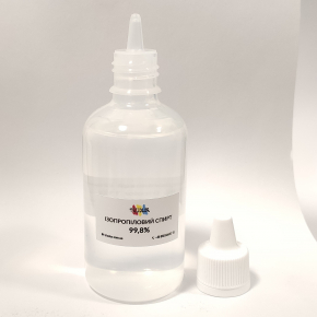 Ізопропіловий спирт 99,8% Tricolor для паяння та очищення електроніки (пет флакон, з крапельницею) 110 мл. 10 шт. - изображение 2 - интернет-магазин tricolor.com.ua