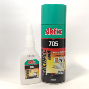 Универсальный двухкомпонентный экспресс клей с активатором Akfix 705 (400+100 мл) 96 шт. - интернет-магазин tricolor.com.ua
