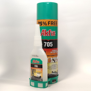 Универсальный двухкомпонентный экспресс клей с активатором Akfix 705 (500+125 мл) 48 шт. - изображение 2 - интернет-магазин tricolor.com.ua