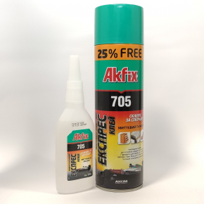 Универсальный двухкомпонентный экспресс клей с активатором Akfix 705 (500+125 мл) 96 шт.