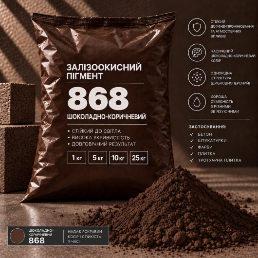 Пігмент залізоокисний Tricolor коричневий 868/P.BROWN-7, 25 кг.