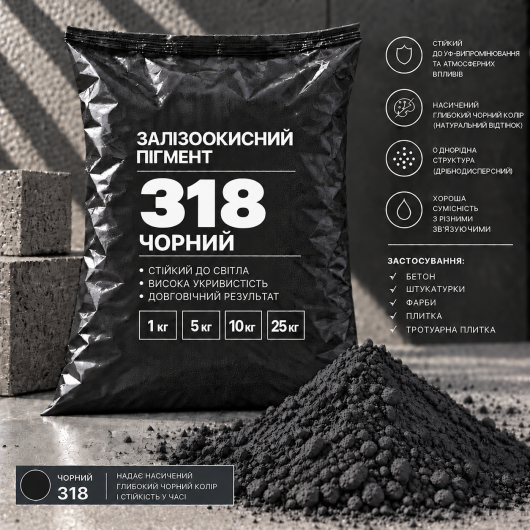 Пігмент залізоокисний Tricolor чорний 318/P.BLACK-11, 25 кг.