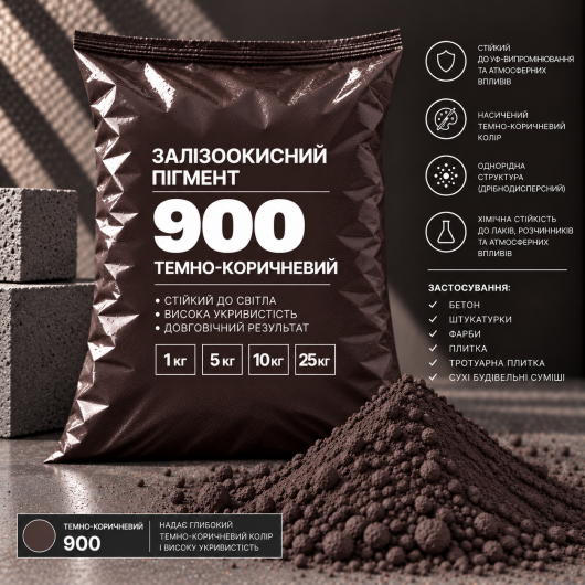 Пігмент залізоокисний Tricolor коричневий 900/P.BROWN-6, 25 кг.