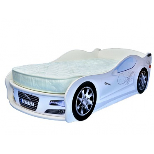 Кровать машина Jaguar белая 70х150 ДСП - интернет-магазин tricolor.com.ua