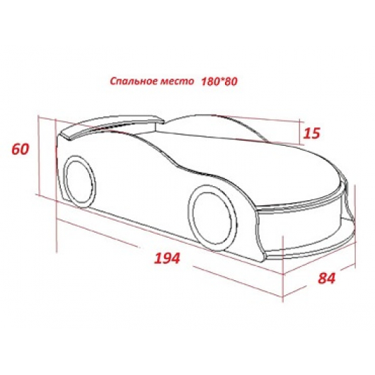 Кровать машина Audi полиция 80х180 ДСП - изображение 2 - интернет-магазин tricolor.com.ua