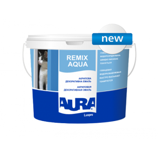 Емаль акрилова глянцева універсальна Aura Luxpro Remix Aqua 70 біла
