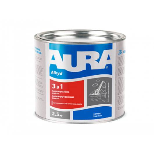 Эмаль антикоррозионная Aura 3 в 1 белая