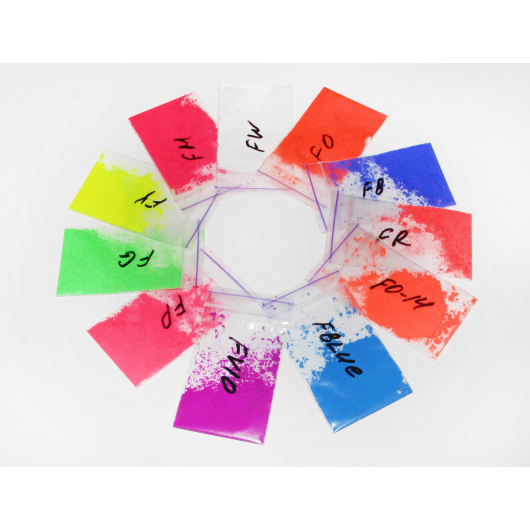Зразки флуоресцентних (неонових) пігментів Tricolor (10 кольорів по 10 грам) - интернет-магазин tricolor.com.ua