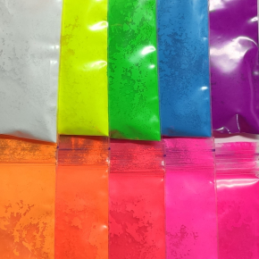 Зразки флуоресцентних (неонових) пігментів Tricolor (10 кольорів по 10 грам) - изображение 2 - интернет-магазин tricolor.com.ua
