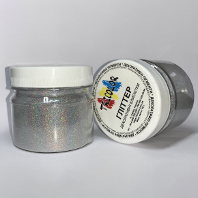 Глиттер лазерный серебряный Tricolor SL-001/36 микрон - изображение 5 - интернет-магазин tricolor.com.ua
