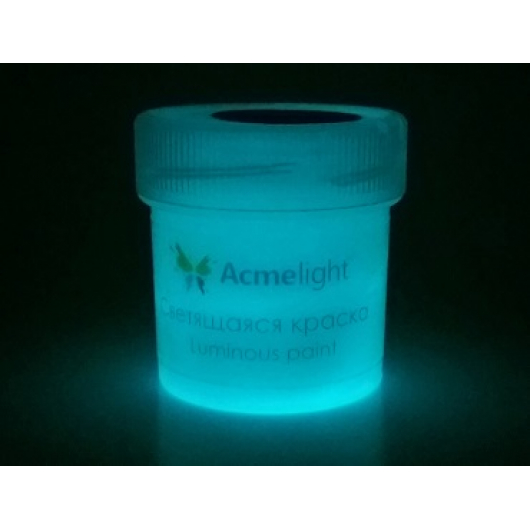Краска люминесцентная AcmeLight для рисования классик свечение голубое 20 мл - изображение 2 - интернет-магазин tricolor.com.ua