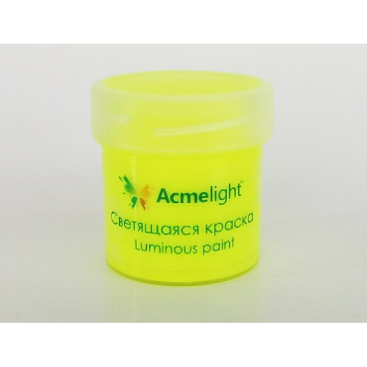 Фарба люмінесцентна AcmeLight для малювання жовта 25 мл - интернет-магазин tricolor.com.ua