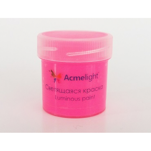 Фарба люмінесцентна AcmeLight для малювання рожева 25 мл - интернет-магазин tricolor.com.ua