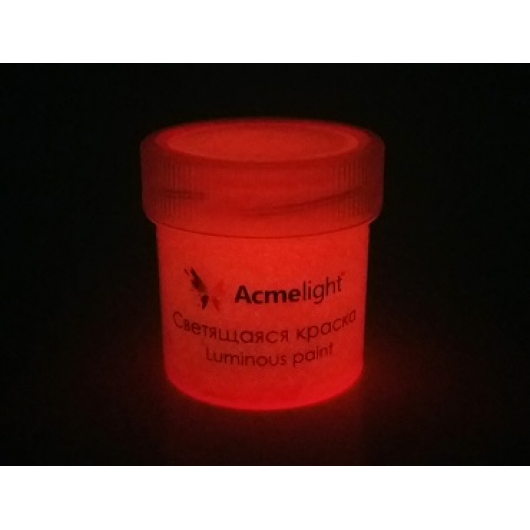 Фарба люмінесцентна AcmeLight для малювання помаранчева 25 мл - изображение 2 - интернет-магазин tricolor.com.ua