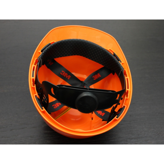 Каска защитная 3М H-700C-OR штифтовая застежка, Оранжевая - изображение 2 - интернет-магазин tricolor.com.ua