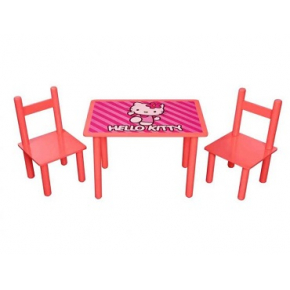 Набор стол и 2 стульчика Китти розовый