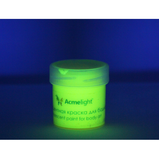 Аквагрим флуоресцентний AcmeLight для тіла жовтий 25 мл - изображение 2 - интернет-магазин tricolor.com.ua