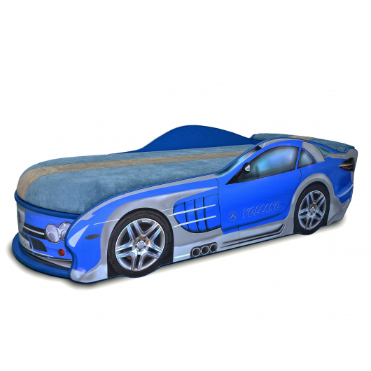 Кровать машина Mercedes синяя 70х150 ДСП без подъемного механизма - интернет-магазин tricolor.com.ua
