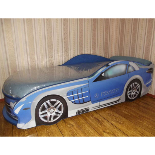 Кровать машина Mercedes синяя 70х150 ДСП без подъемного механизма - изображение 2 - интернет-магазин tricolor.com.ua