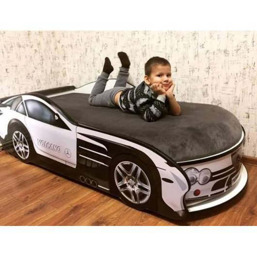 Кровать машина Mercedes белая 70х150 ДСП без подъемного механизма - изображение 2 - интернет-магазин tricolor.com.ua