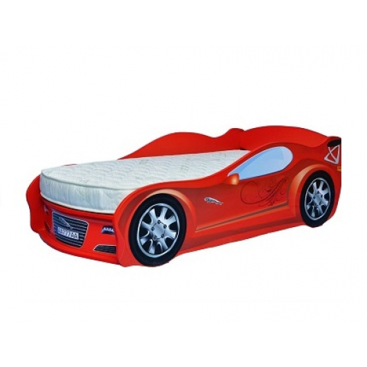 Кровать машина Jaguar красная 70х150 ДСП с подъемным механизмом