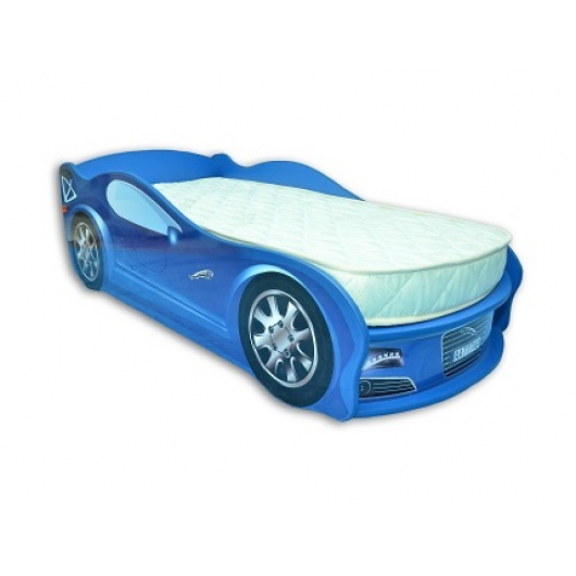 Кровать машина Jaguar синяя 70х150 ДСП с подъемным механизмом